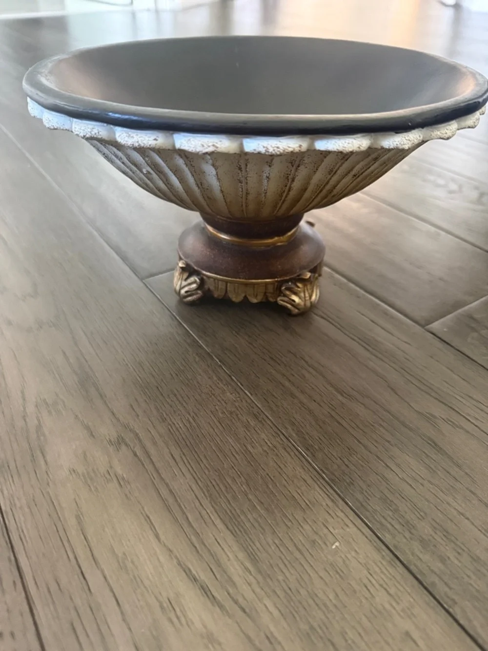 Decorative elegant Cream and Gold Accent Bowl - Home Accents